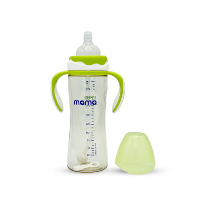 Super Mama Wide Caliber PPSU Feeding Bottle with two color handle (300 ml)