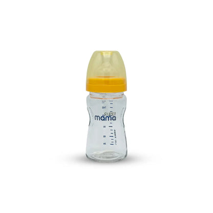 Super Mama Wide Caliber Glass Feeding Bottle (160 ml)