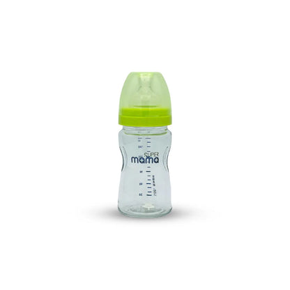 Super Mama Wide Caliber Glass Feeding Bottle (160 ml)