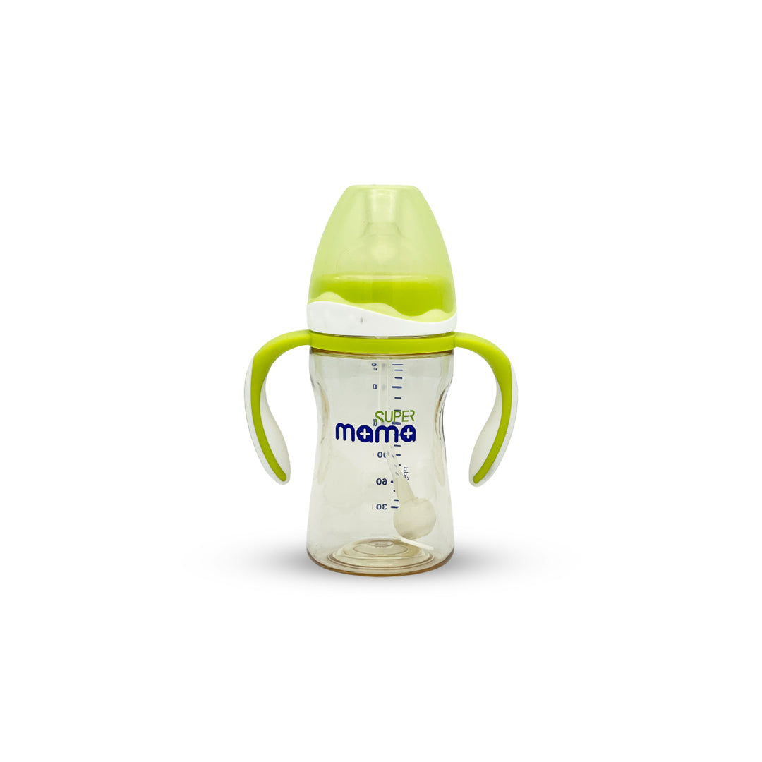 Super Mama Wide Caliber PPSU Feeding Bottle with two color handle (180 ml)
