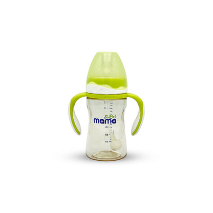 Super Mama Wide Caliber PPSU Feeding Bottle with two color handle (180 ml)