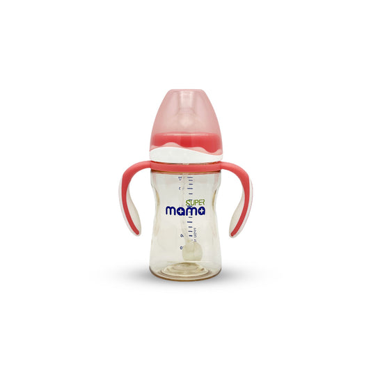 Super Mama Wide Caliber PPSU Feeding Bottle with two color handle (180 ml)