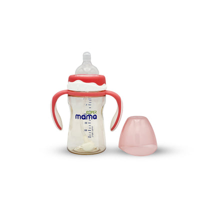 Super Mama Wide Caliber PPSU Feeding Bottle with two color handle (180 ml)