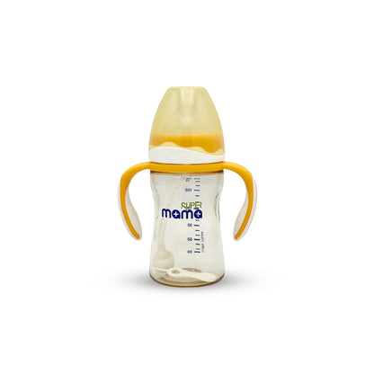 Super Mama Wide Caliber PPSU Feeding Bottle with two color handle (180 ml)