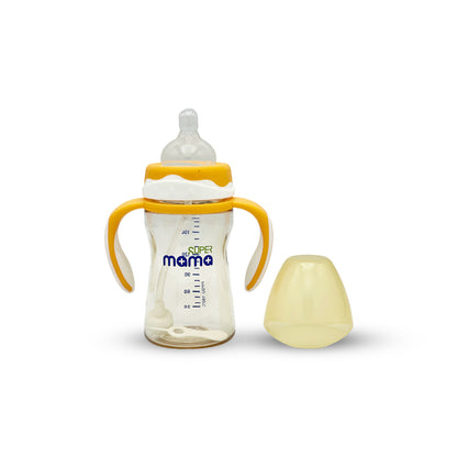 Super Mama Wide Caliber PPSU Feeding Bottle with two color handle (180 ml)