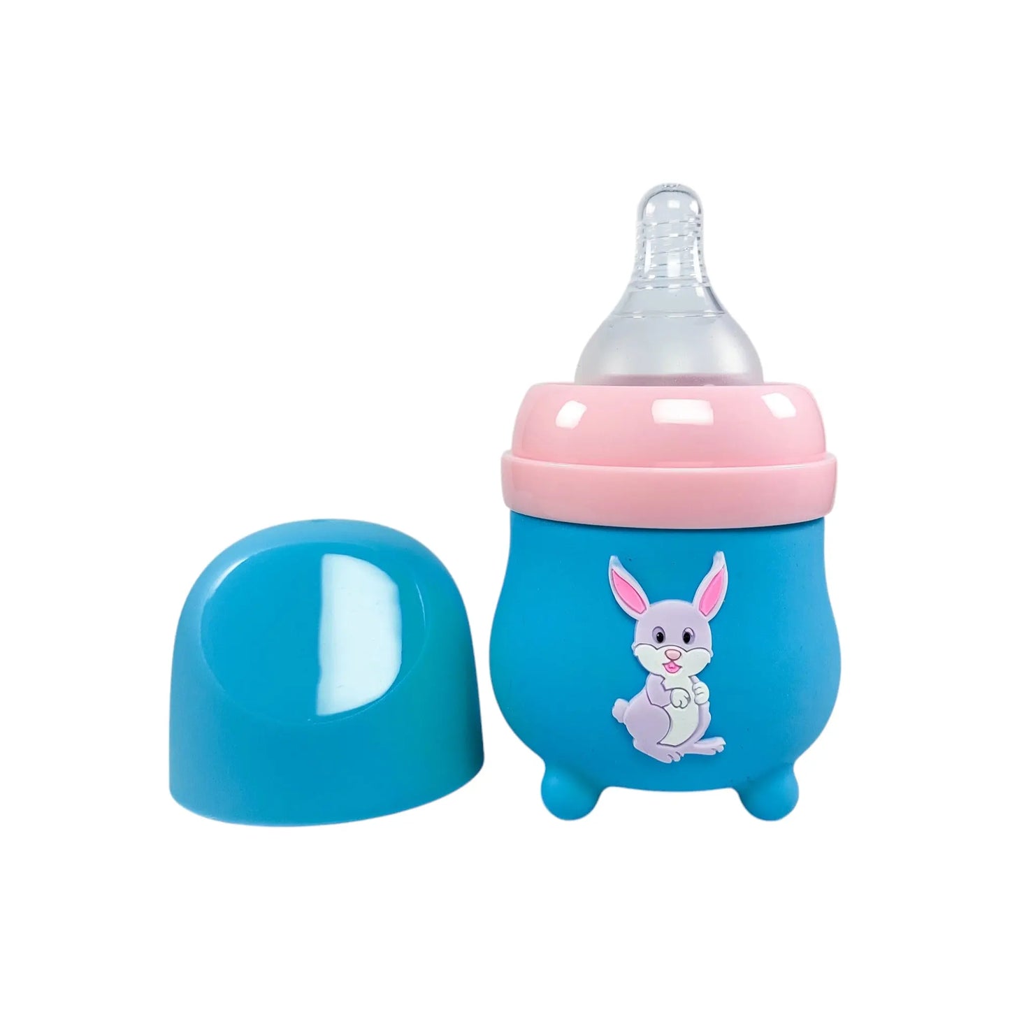 Rio's Wide Caliber Glass Feeding Bottle with Rabbit Sleeve (80 ml)