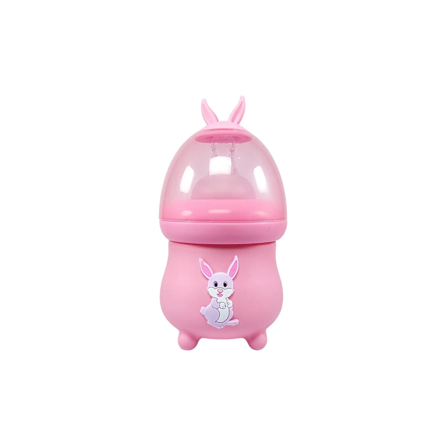 Rio's Wide Caliber Glass Feeding Bottle with Rabbit Sleeve and Fancy Cap (80 ml)