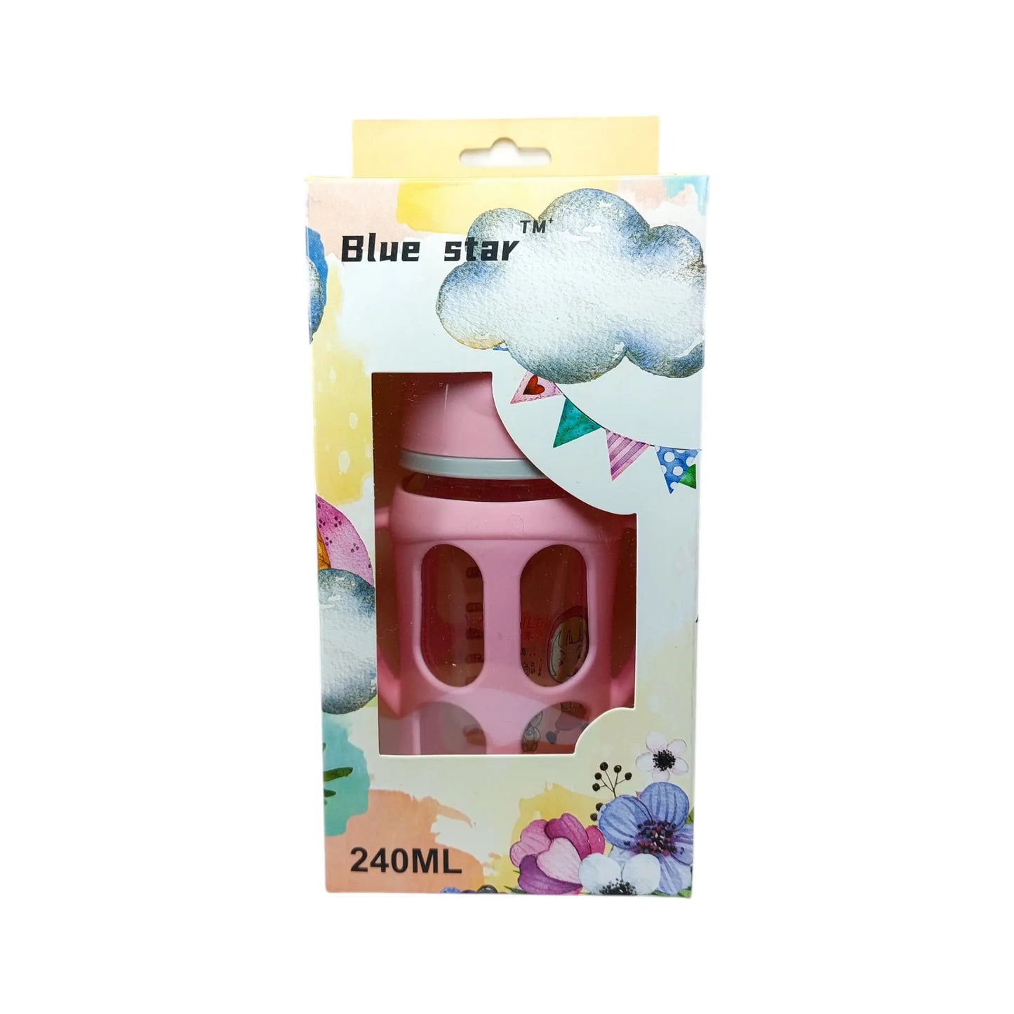 Blue Star Wide Caliber Feeding Bottle with Bear Cap (240 ml)