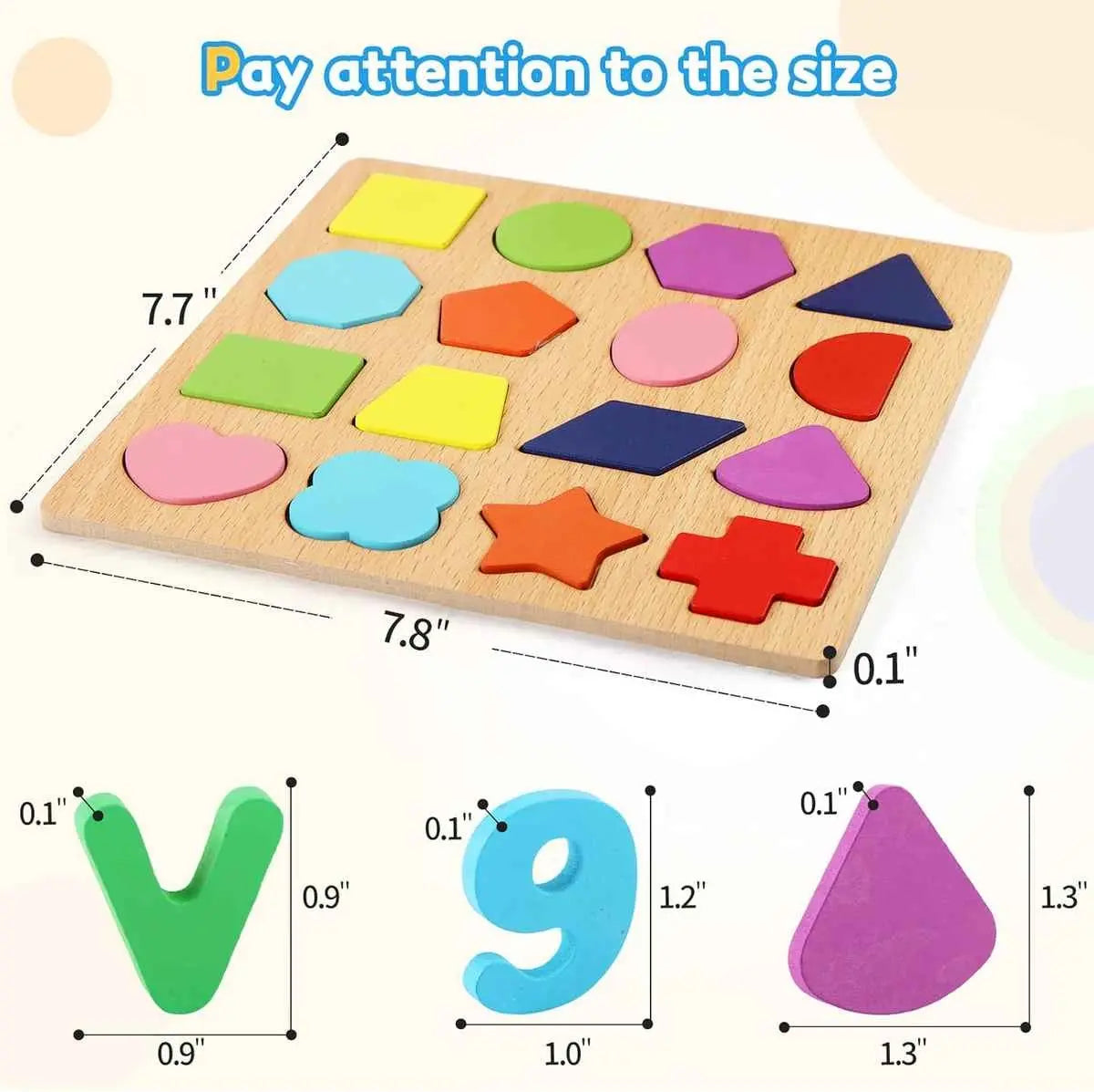 Wooden Educational Puzzle Set for Kids – Alphabets (Upper & Lowercase), Numbers + Math Symbols & Shapes (Pack of 4)