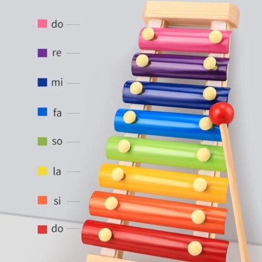 Colorful Wooden Xylophone for Babies – Musical Learning Toy (8 Notes)